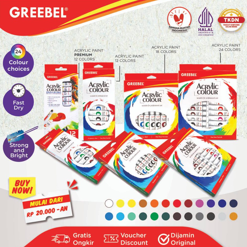 

KODE P89Y GREEBEL Cat Lukis Akrilik Set Acrylic Paint Color Cat Acrylic 1ML Cat Melukis