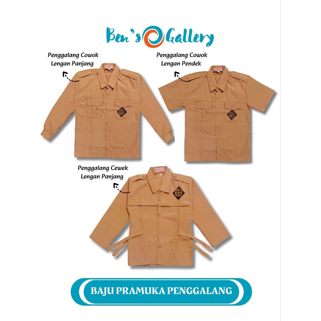 RB Baju Pramuka SD MI SMP MTS SMA SMK / Baju Pramuka Siaga Penggalang Lengan Panjang Lengan Pendek /