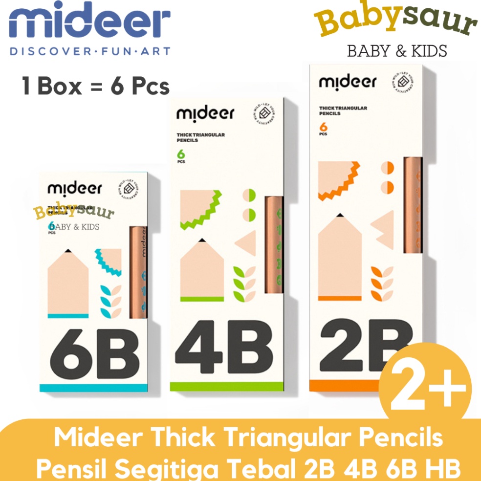 

KODE M38Q Mideer Thick Triangular Pencil 2B 4B 6B Alat Tulis Pensil Segitiga Kayu Pensil Kumon Tebal Umur Usia 2 Kado Souvenir Mainan Edukasi Anak