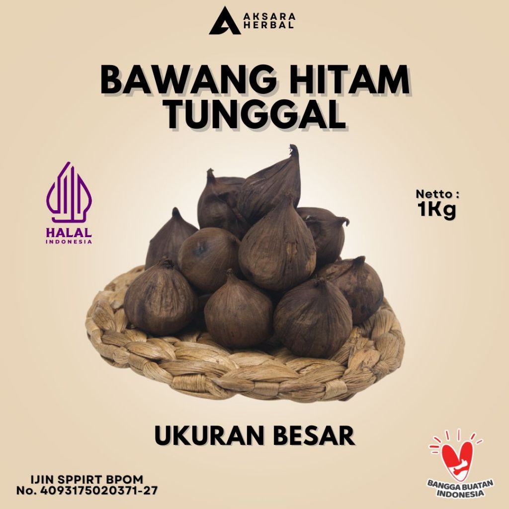 

AKSARA BAWANG HITAM TUNGGAL LANANG PREMIUM 1KG BLACK GARLIC UKURAN BESAR