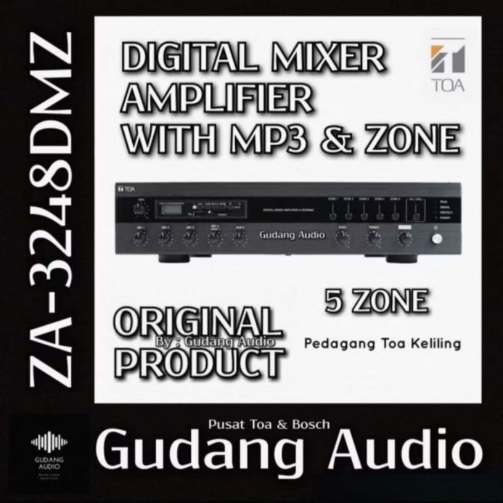 ZA-3248DMZ DIGITAL POWER MIXER AMPLIFIER TOA ZA-3248DMZ AMPLI BLUETOOTH + 5 ZONE SELECTOR ZA 3248 48