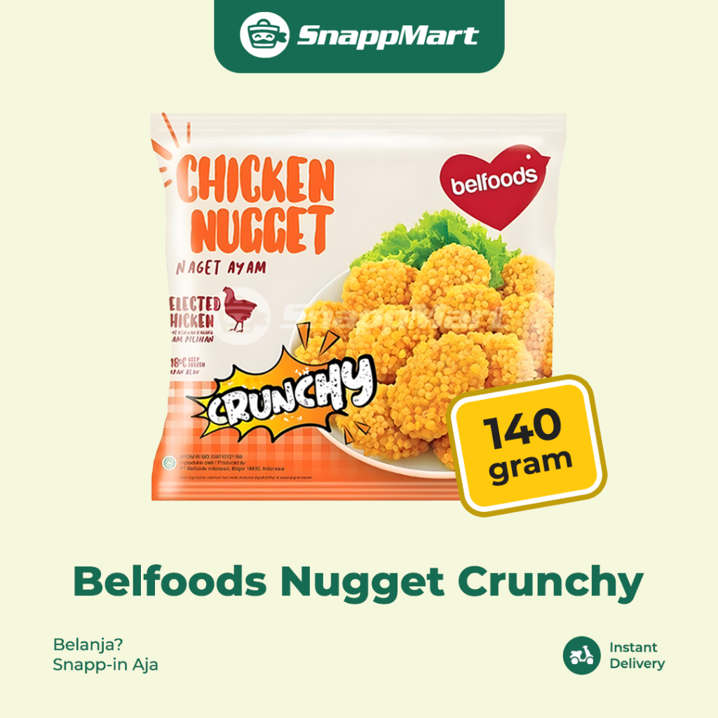 

Belfoods Chicken Nugget Crunchy (140 gram) - INSTANT / SAMEDAY - Frozen Food