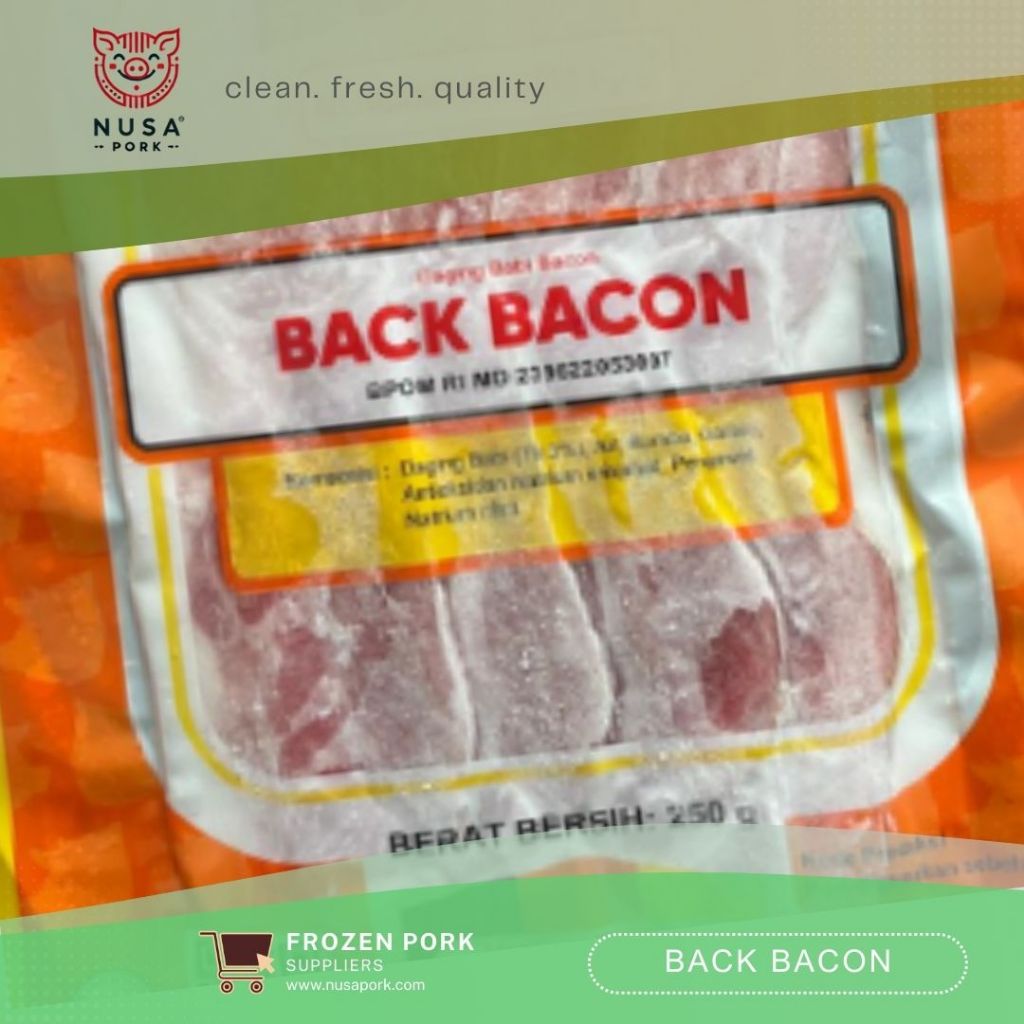 

Back Bacon 250gr – Daging Babi Asap Premium | Bacon Slice Vacuum Pack