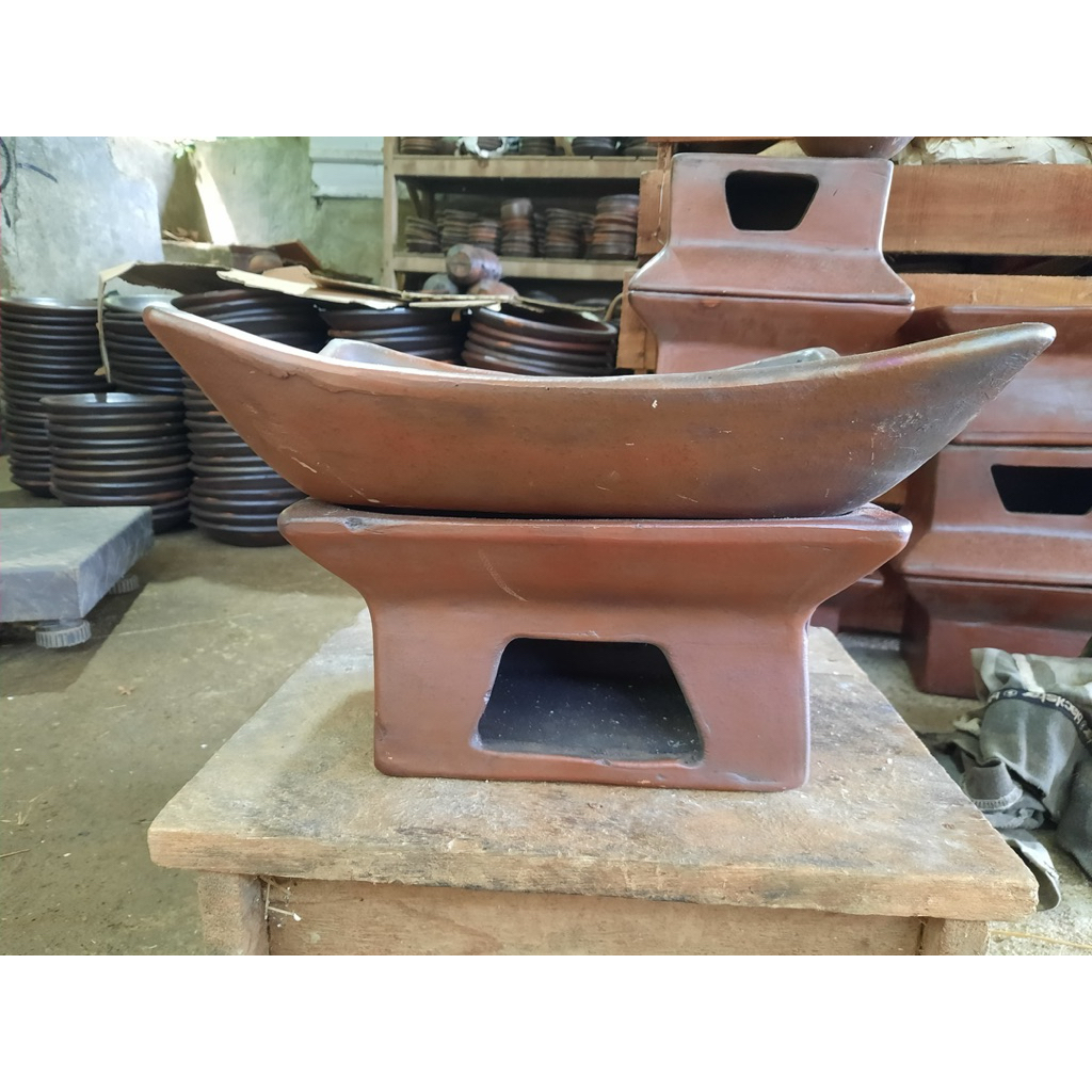 Set piring kotak dan anglo sate | Set prasmanan piring kotak