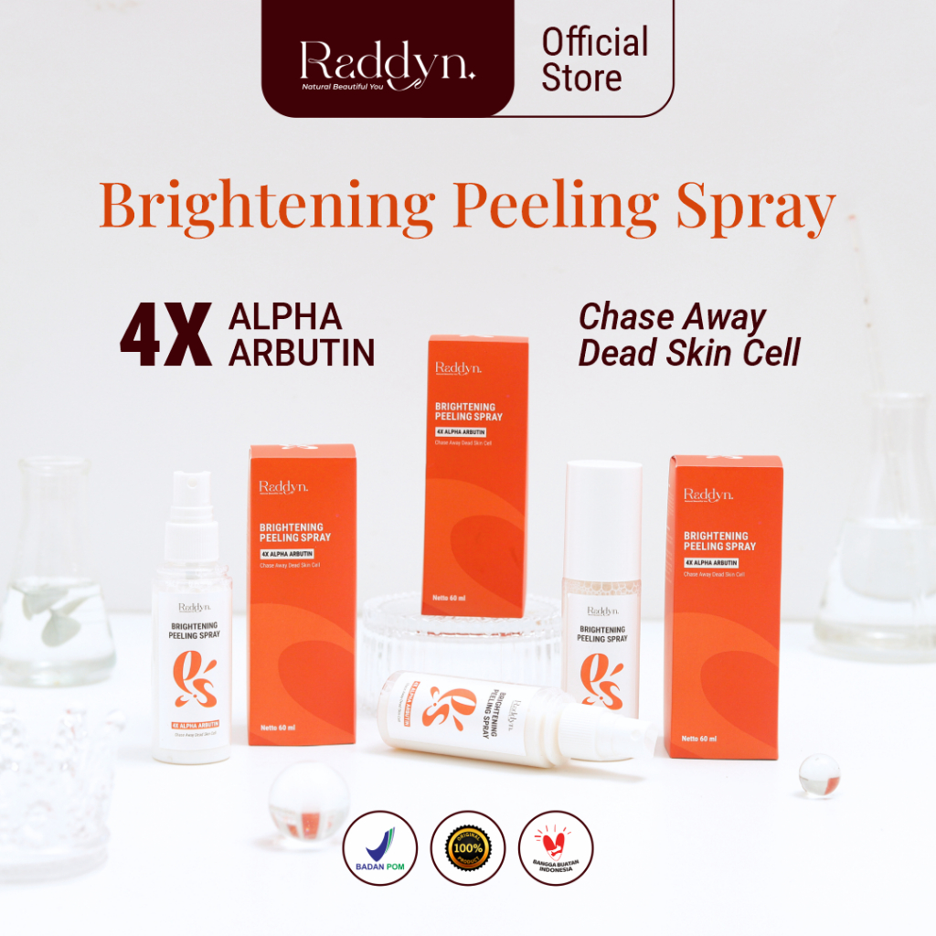 RADDYN Brightening Peeling Spray - Exfoliate - Hempas Daki - Penghilang Daki
