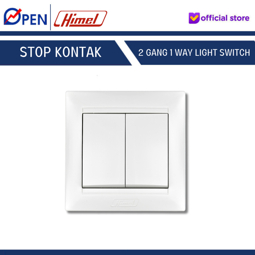 Himel Stop Kontak Saklar 2 Gang 2 Way Light Switch Putih