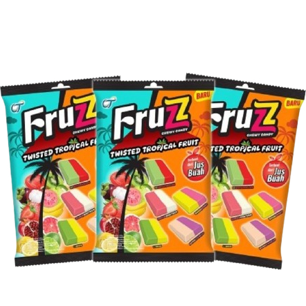 

Fruzz Chewy Candy Twisted Tropical Fruit 88gr [ Pack ]
