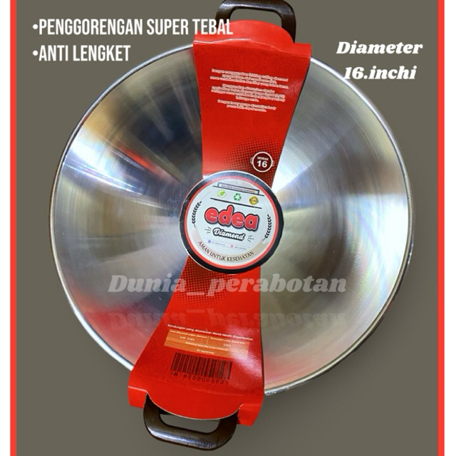 [edea brand 16inchi] wajan super tebal / wajan model taiwan / penggorengan anti lengket / wajan alum
