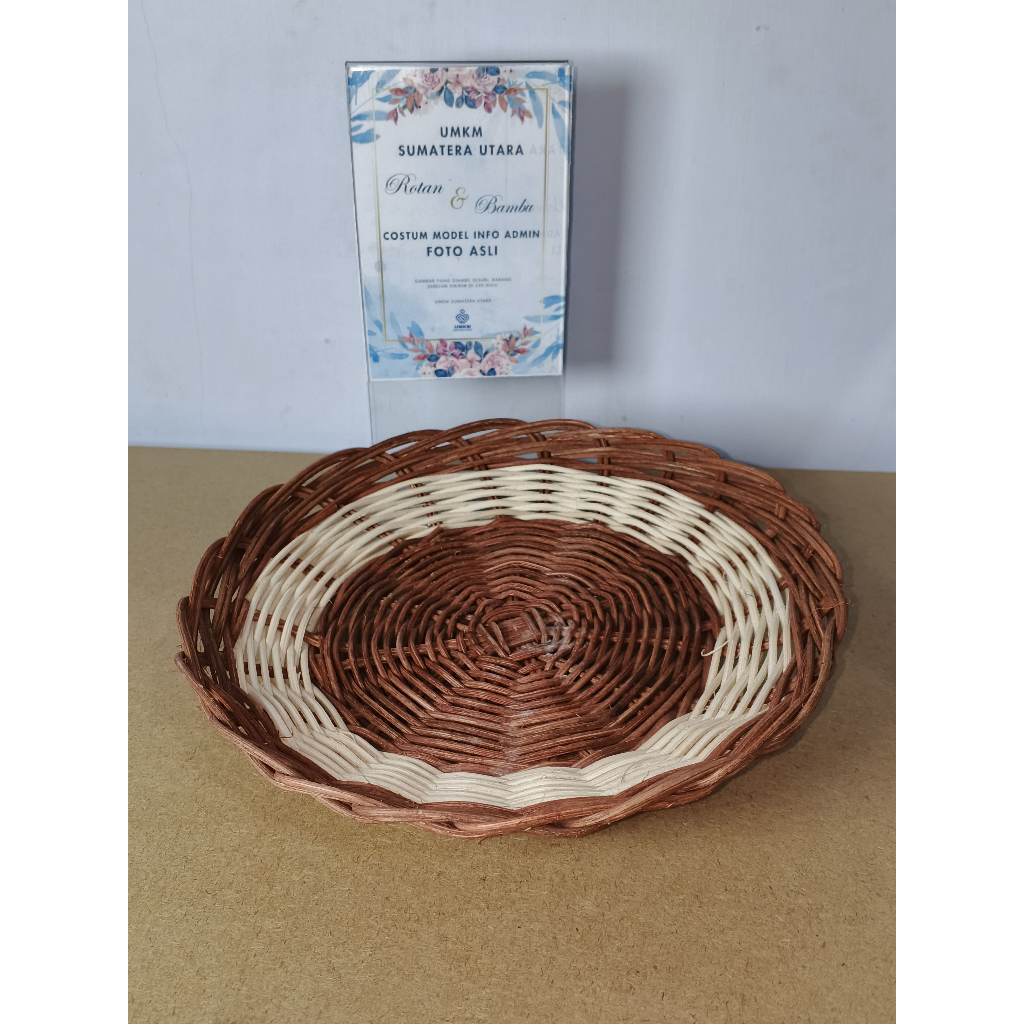 Piring rotan bulat / Piring rotan / rotan / rotan piring / piring cafe / piring buah / piring rotan 