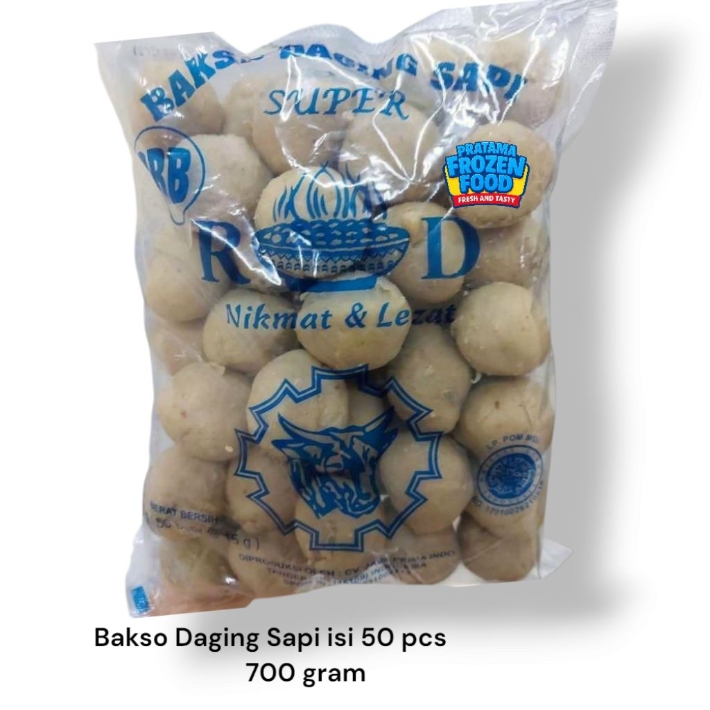 

Bakso RD Daging sapi isi 50 pcs frozen 700 gram / 350 gram