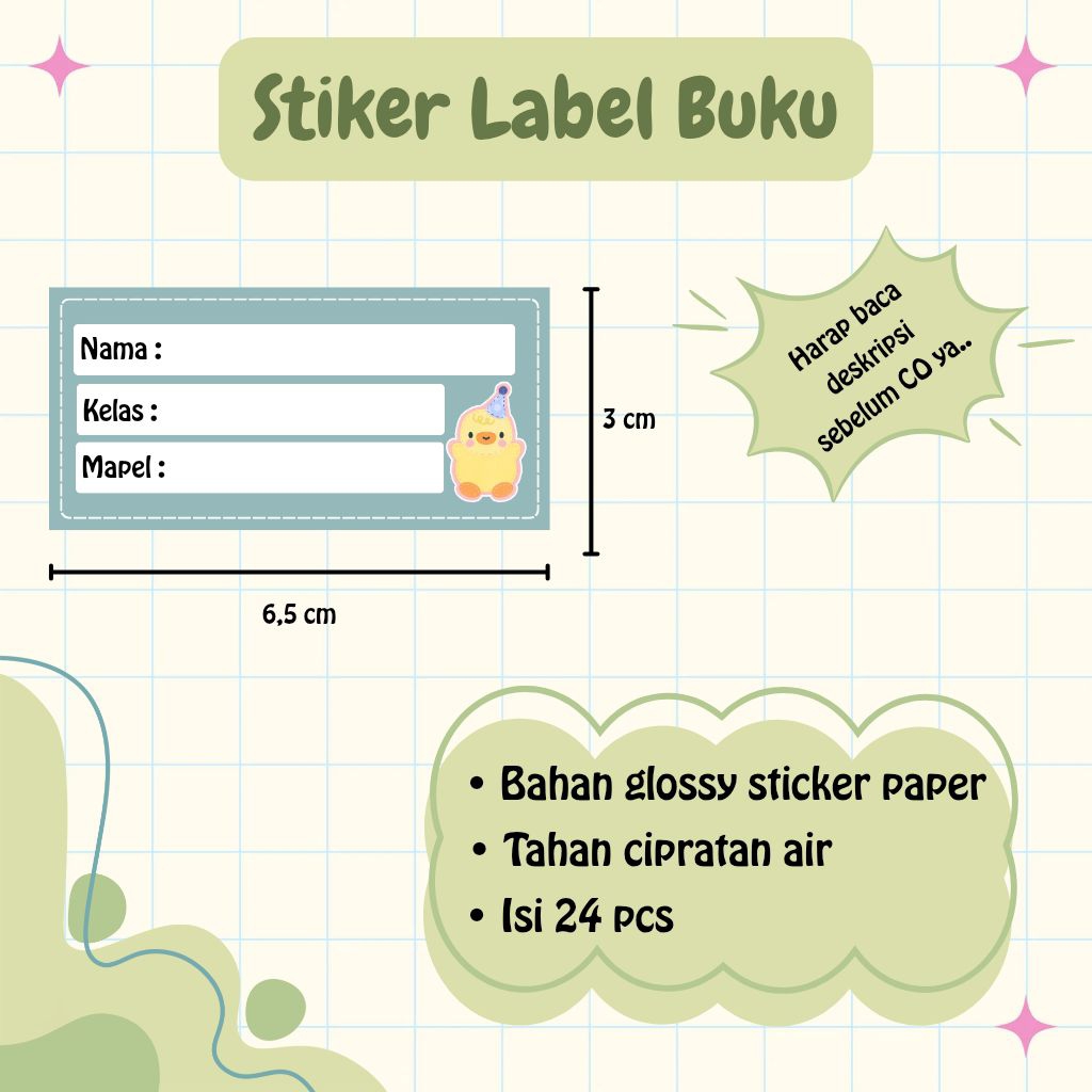 

(TIDAK CUSTOM) Sticker Label Nama Buku - Sticker Mata Pelajaran - Sticker Buku