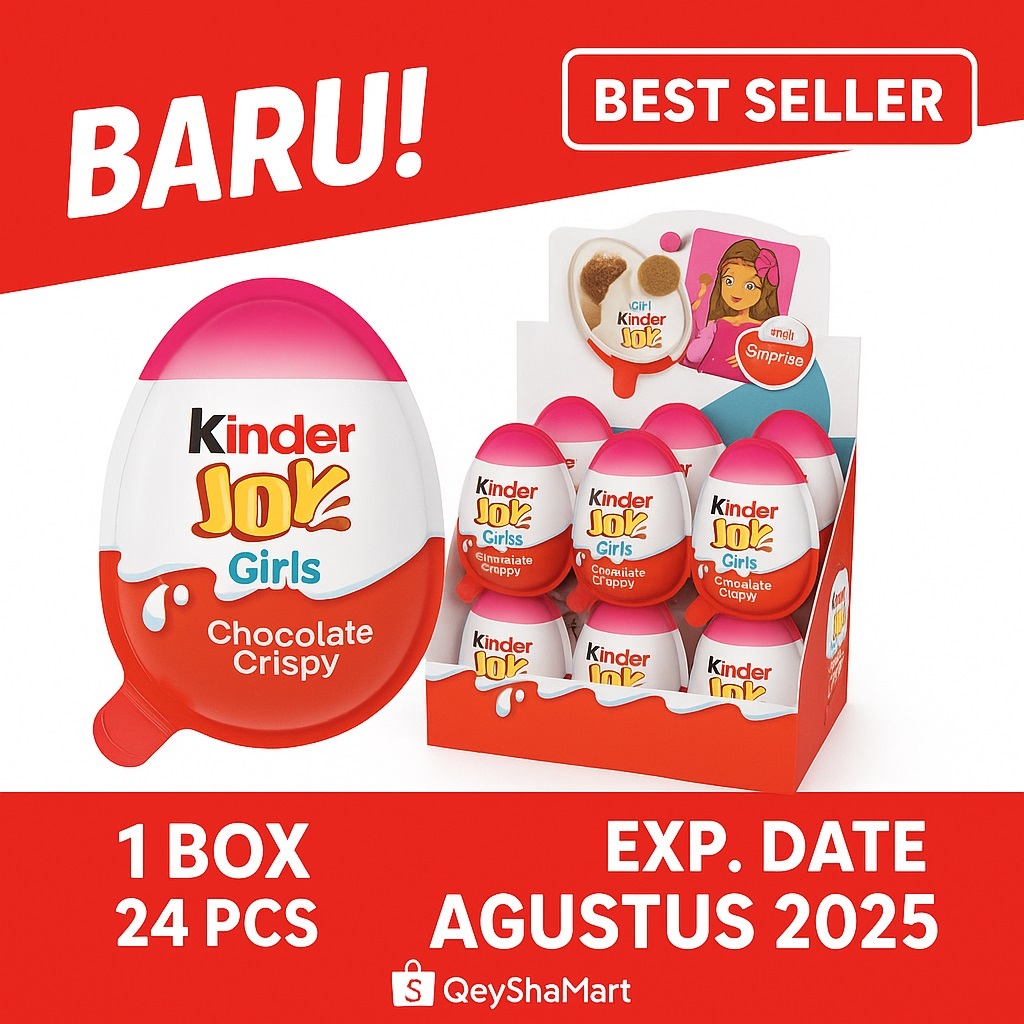 

Kinder Joy Girls Original 1 Box Isi 24pcs – Coklat & Mainan – HALAL – Exp Agustus 2025