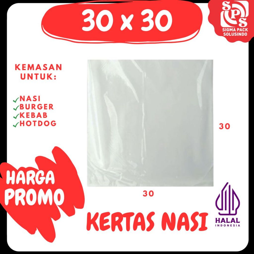 

Kertas Nasi 30x30 | Foodgrade Paper | Paperwrap Polos | Paper Wrap | Burger | Kebab | Zigma Pack
