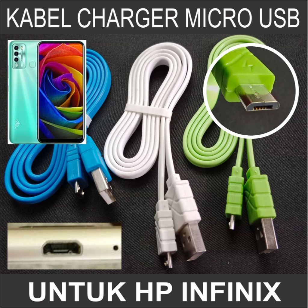 COD Kabel Charger Micro USB Buat HP INFINIX SMART 7 6 5 4 3 HD PLUS HOT 7 8 9 10 10S 10T PLAY Cable 