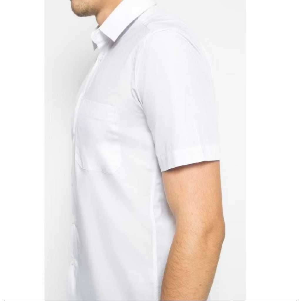 Alisan Kemeja Lengan Pendek Polos Putih