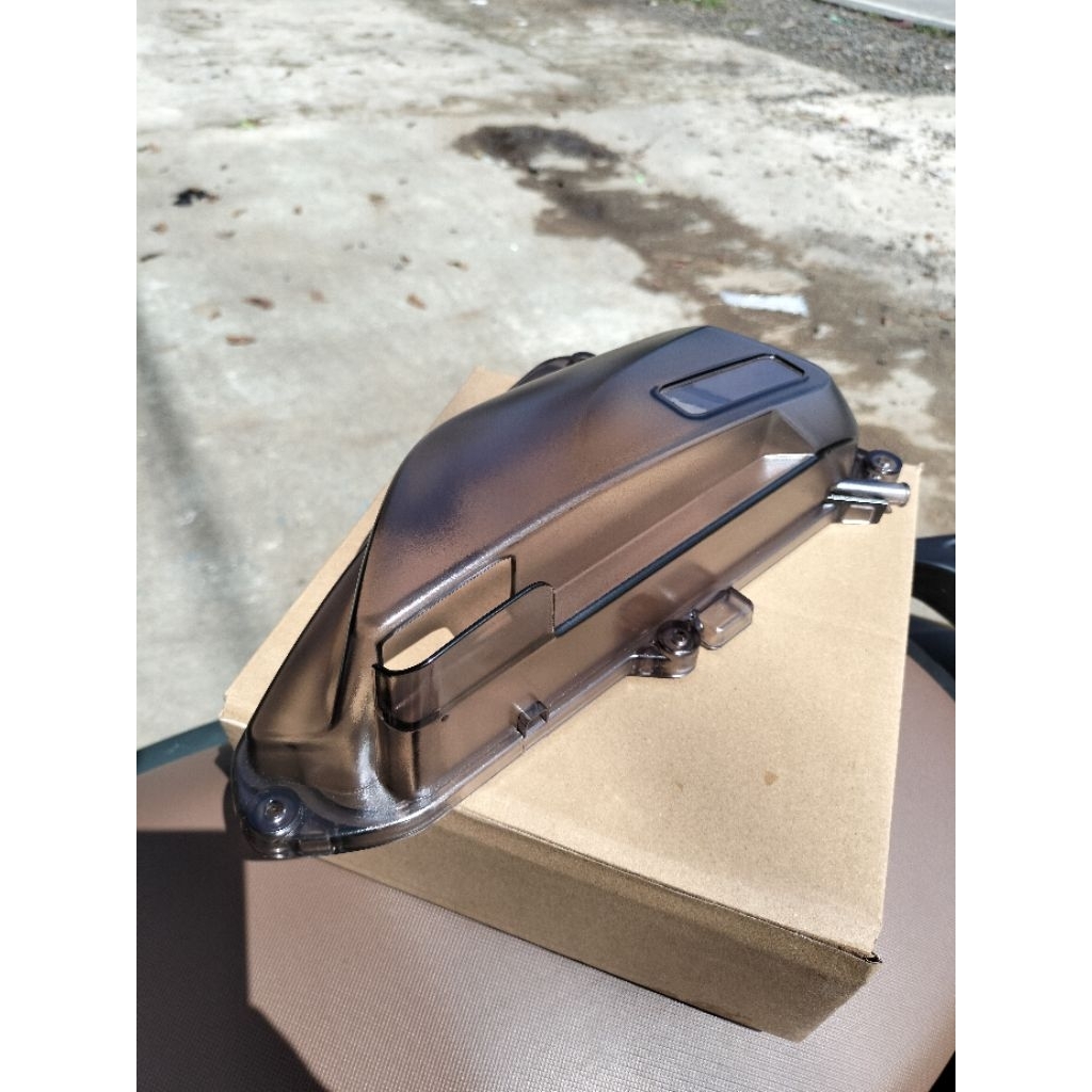 cover filter transparan honda beat deluxe / genio / scoopy prestige tutup filter smoke clear