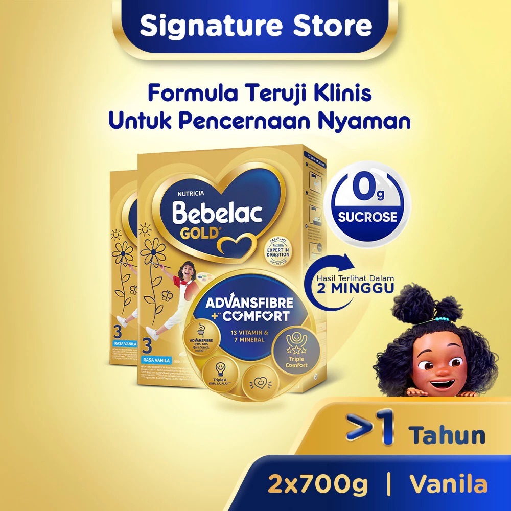 

Bebelac Gold 3 Vanila 700x2 gr – Formula Teruji Klinis untuk Pencernaan Nyaman​