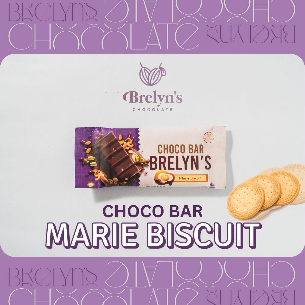 

Brelyn's Chocolate : Choco Bar Marie Biscuit Bar (Coklat rasa biskuit marie) Manis Gurih 36 gram