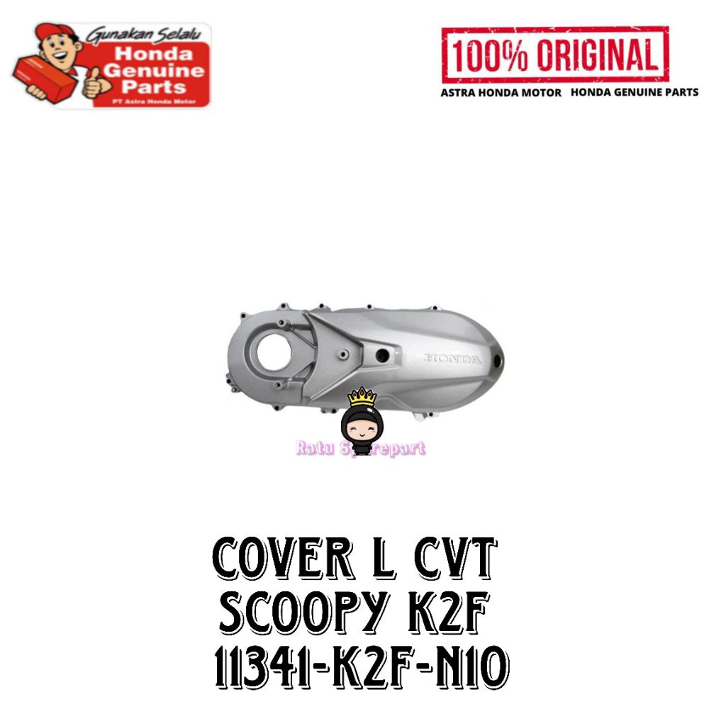 Cover L Side Honda Scoopy K2F Original - 11341K2FN10 - Cover Bak Cvt Honda Scoopy K2F - Cover Bak Cv