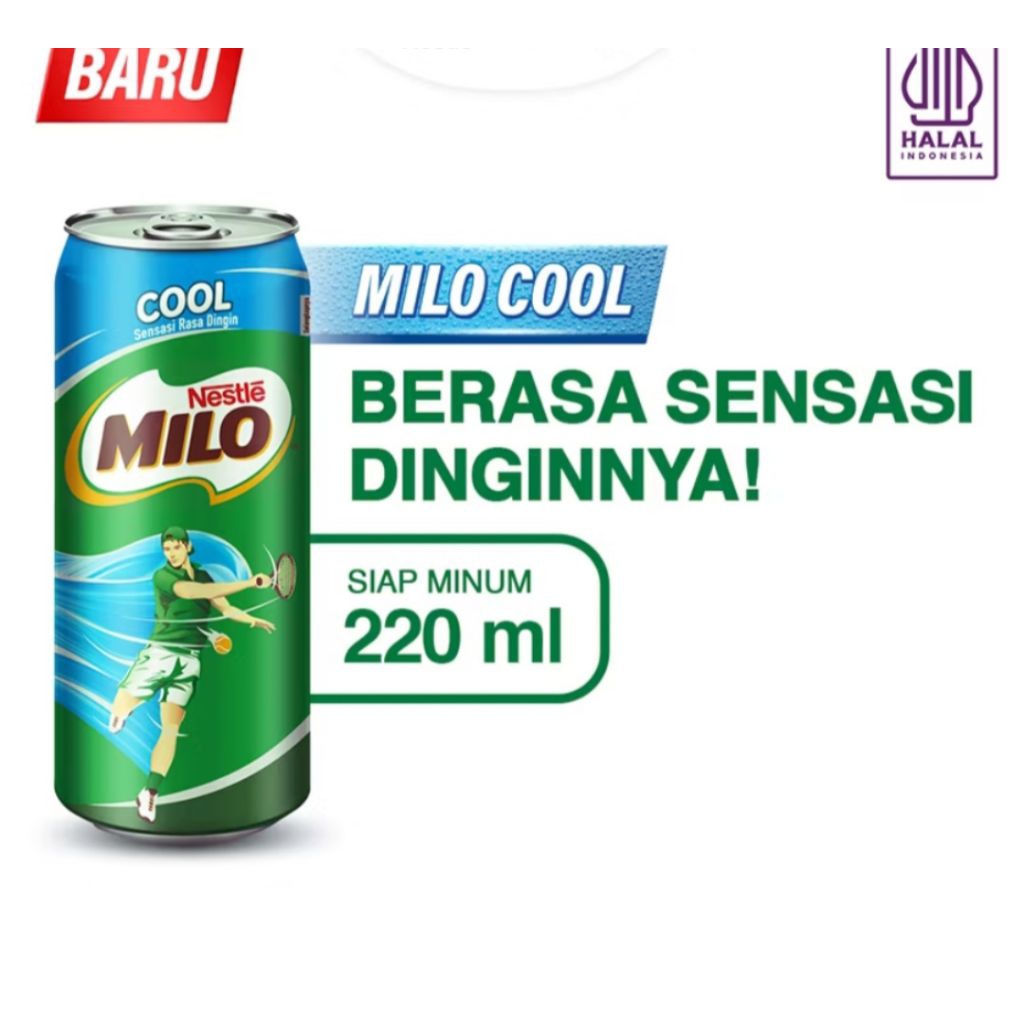 Milo Cool Kaleng 220ml | Susu Milo | Susu Milo Kaleng | Susu Milo Coklat