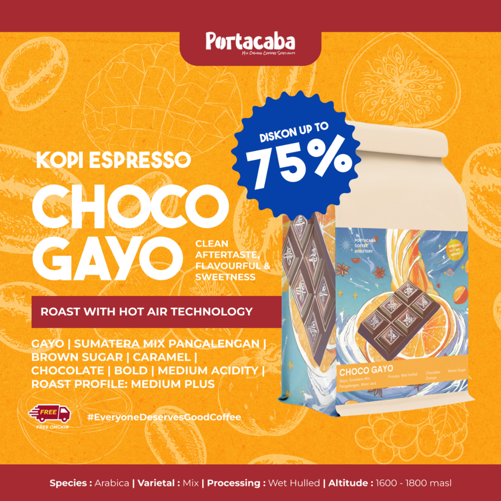 

Kopi Aceh Gayo Mix Ciwidey Arabika Portacaba Espresso Choco Gayo 200 gr