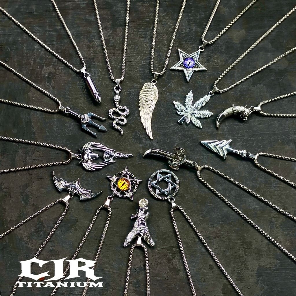 [PROMO]1 NECKLACE COLLECTION/KOLEKSI KALUNG TITANIUM SILVER VINTAGE/PRIA WANITA/KALUNG DISTRO ANTI K