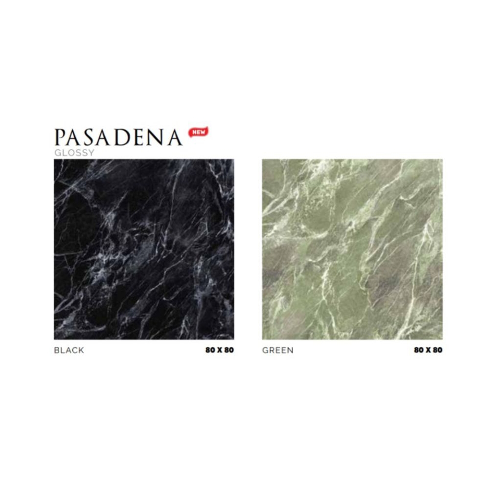 KERAMIK MERK PLATINUM TIPE PASADENA BLACK GREEN UKURAN 80X80 WARNA HITAM DAN HIJAU PERMUKAAN TEKSTUR