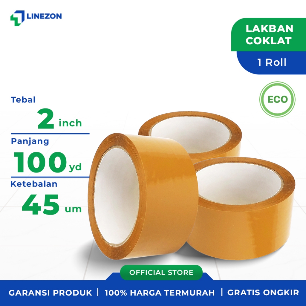 

1 Pcs Lakban Coklat 45 MM X 100 Yard ECO Lakban isolasi Merk Online Tape Kualitas Daimaru Nachi