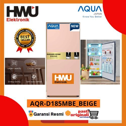 AQUA AQRD185MBE LEMARI ES 1 PINTU ChiColor Design 145L AQR-D185MBE_BEIGE
