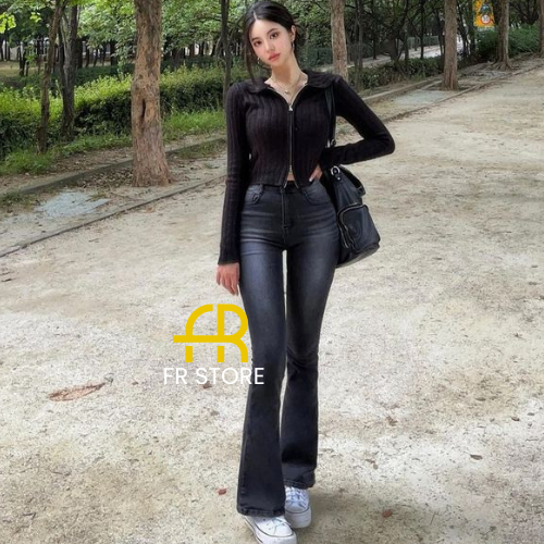 Highwaist Cutbray Jeans Retro Wanita-Celana Jeans Cutbray Wanita Model Retro Korea Terbaru