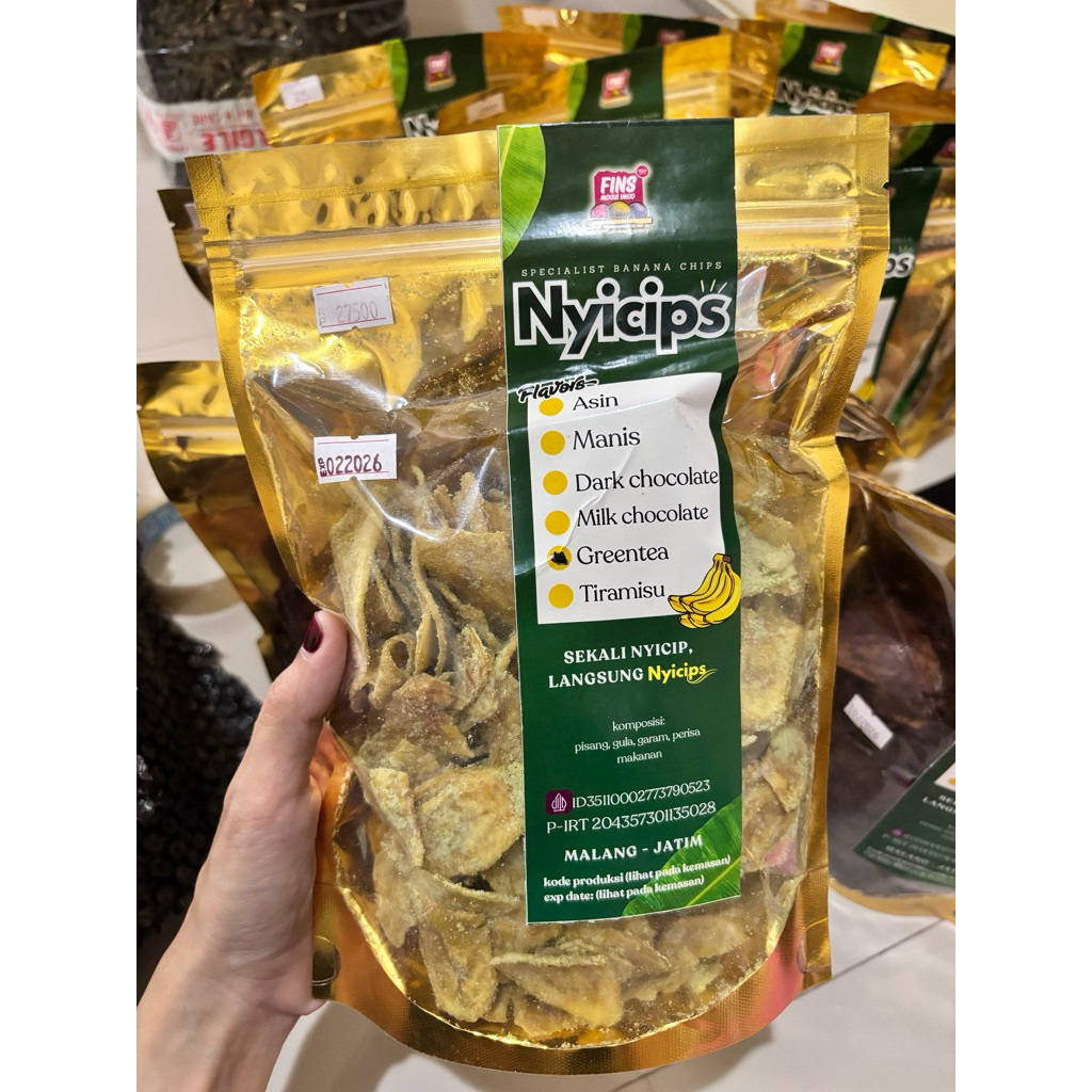 

NYICIPS Keripik pisang Greentea