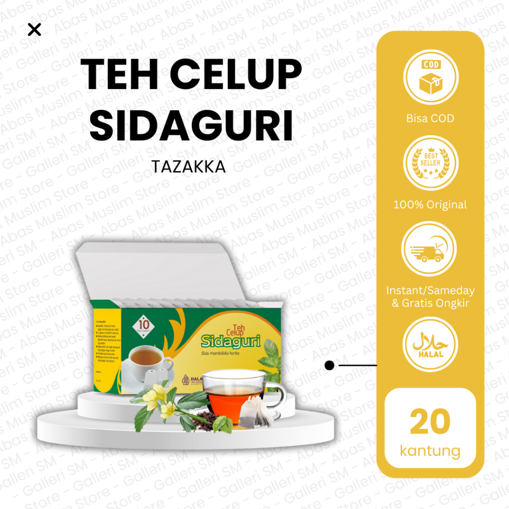 

Teh Sidaguri Tazakka Minuman Herbal Celup Isi 20 Kantong Sachet Tea Asam Urat Pegal Linu Nyeri Sendi