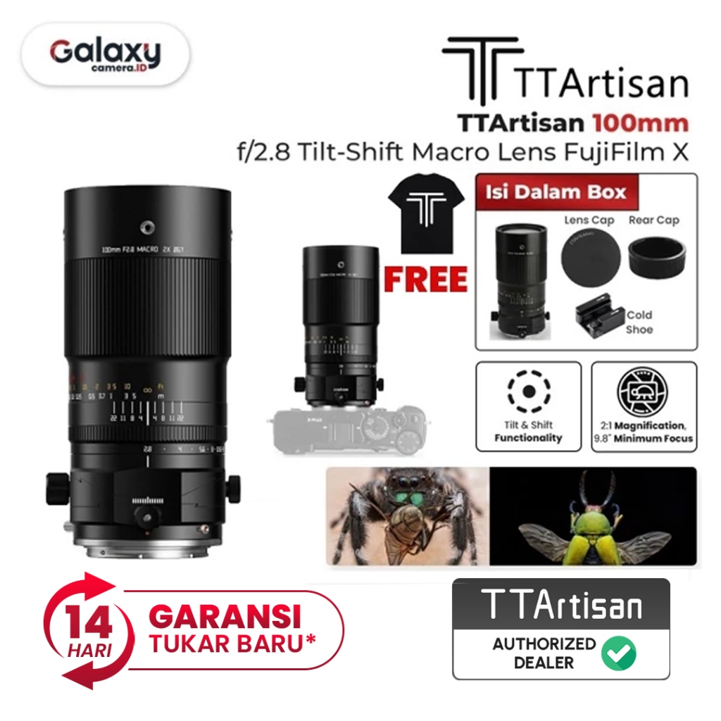 Lensa TTArtisan 100mm f/2.8 Tilt-Shift Macro For Fujifilm X Resmi