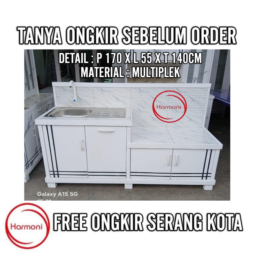 RAK KOMPOR KAYU WASTAFEL RAK KOMPOR + WASTAFEL BAHAN KAYU RAK DAPUR WASTAFEL