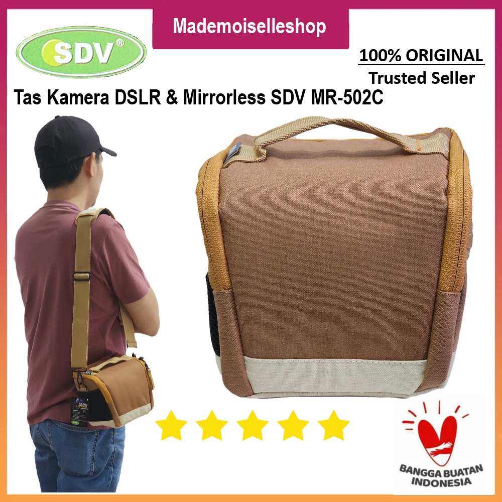 SDV Tas Kamera Mirrorless MR-502C Brown- for Sony - Fujifilm - Canon - Nikon Z50 Z30