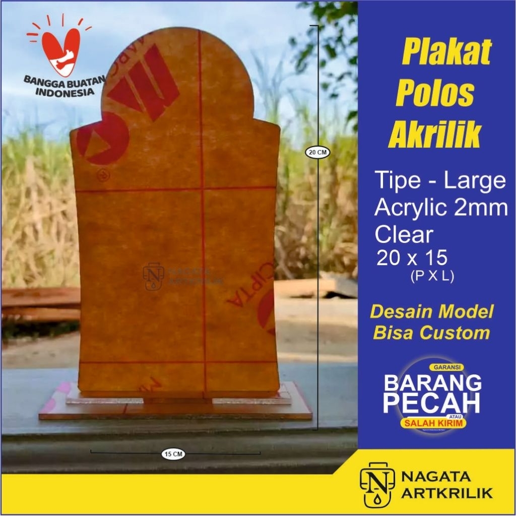 

Plakat polos (Termurah) bahan akrilik ukuran 20 x 15 Cm