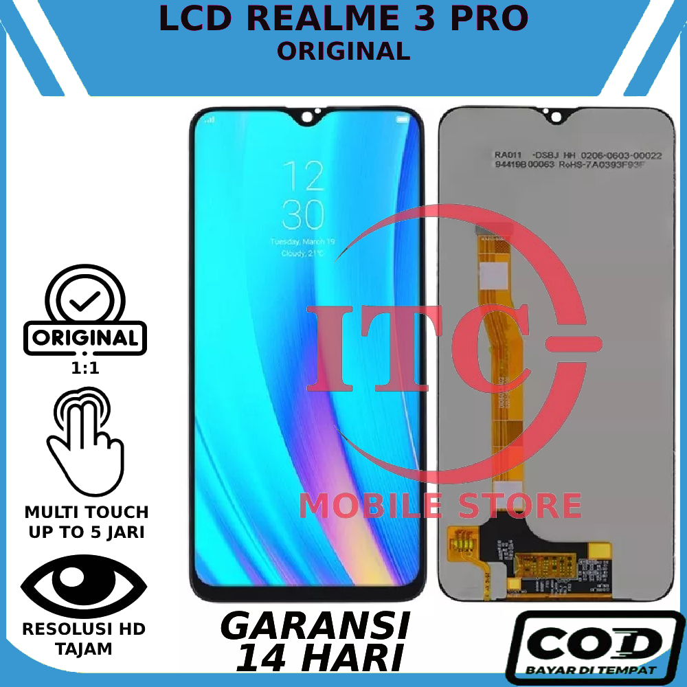 LCD TOUCHSCREEN REALME 3 PRO ORIGINAL GARANSI GRATIS LEM LCD