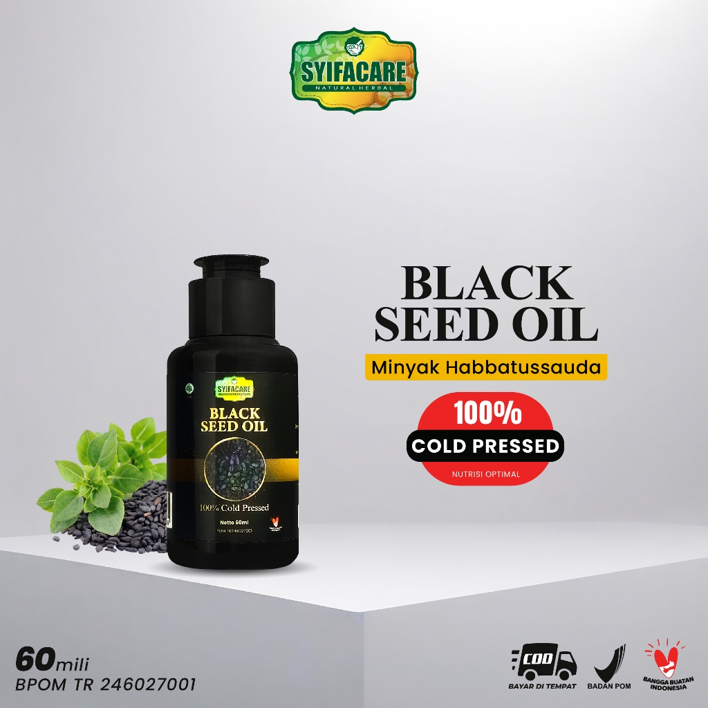 Minyak Habbatussauda Syifacare Black Seed Oil 60ml - Black Seed Oil Cold Pressed 100% Original BPOM