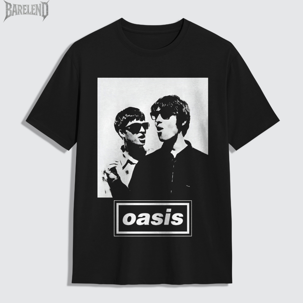 BARELEND T-SHIRT BAND OASIS | KAOS HITAM COWOK | KAOS DISTRO PRIA ORIGINAL PREMIUM | REGULER SIZE | 