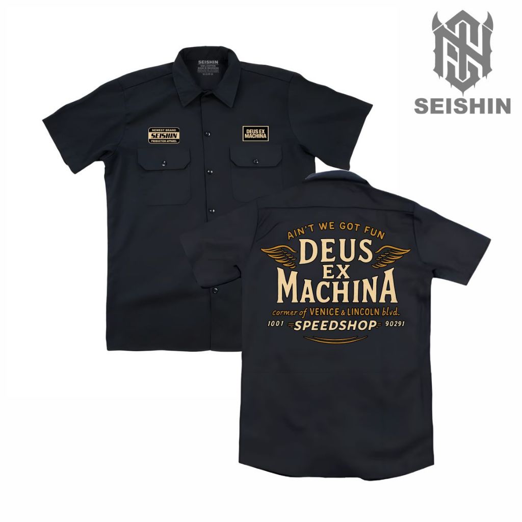 Seishin Workshirt Deus ex machine speedshop kemeja pdh unisex
