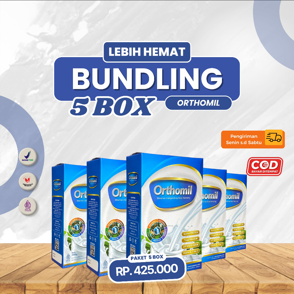 

(PAKET HEMAT) 5 Susu Orthomil Suplemen untuk Tulang dan Sendi