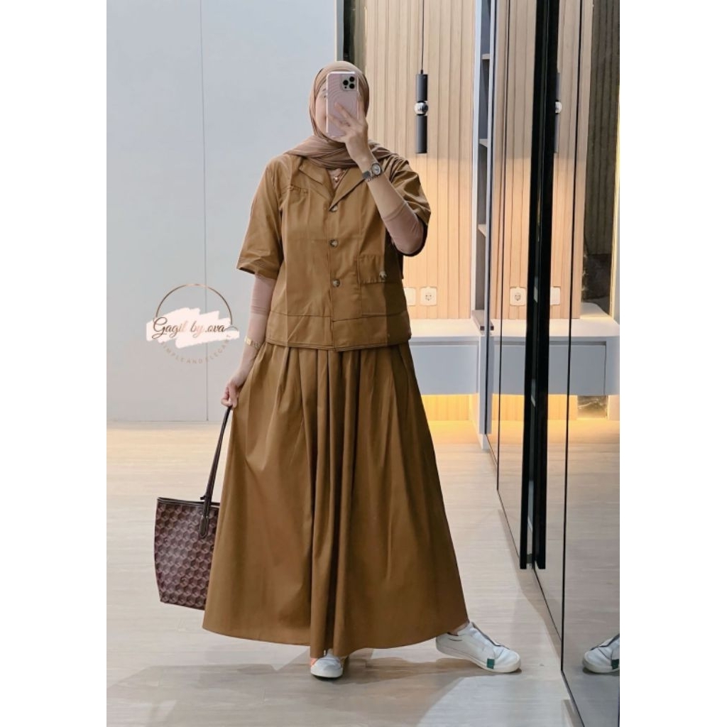 Cantika Set Rok by Gagil Original - Dress dengan Bahan Hq Cotton Twill Premium