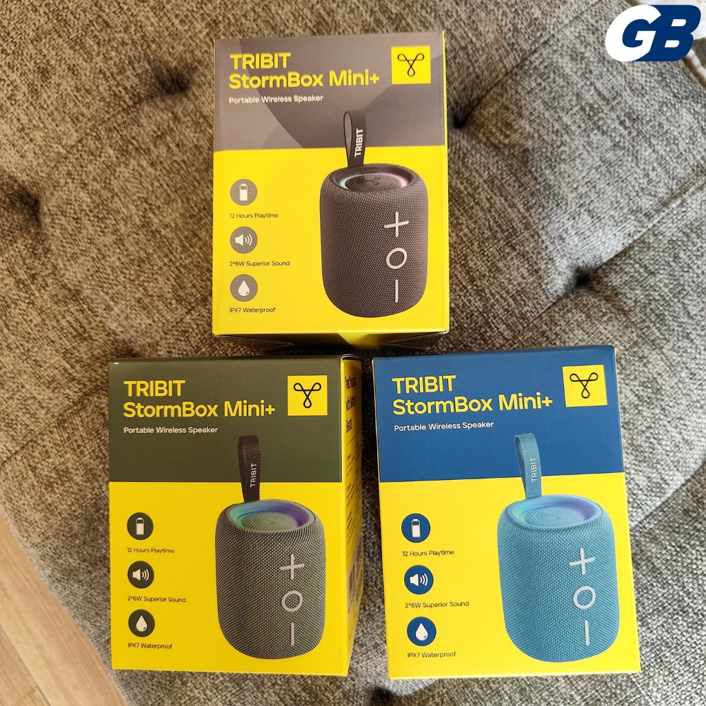 Tribit StormBox Mini Plus + Portable 12W Wireless Speaker Bluetooth 5.4 360° Surround Sound IPX7 Wat