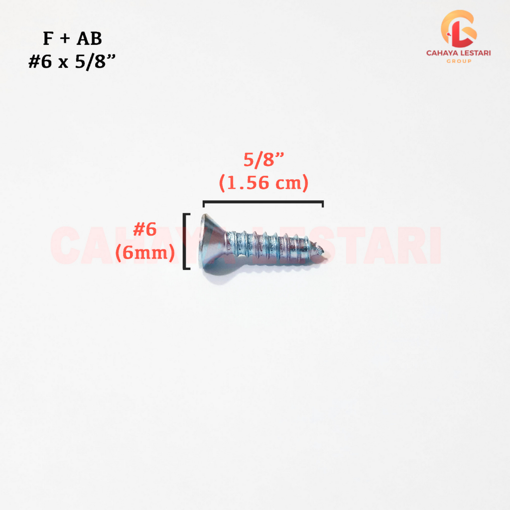 #6 x 5/8” Tapping Screws / Sekrup Kayu MOON LION FAB (isi 100 pcs)