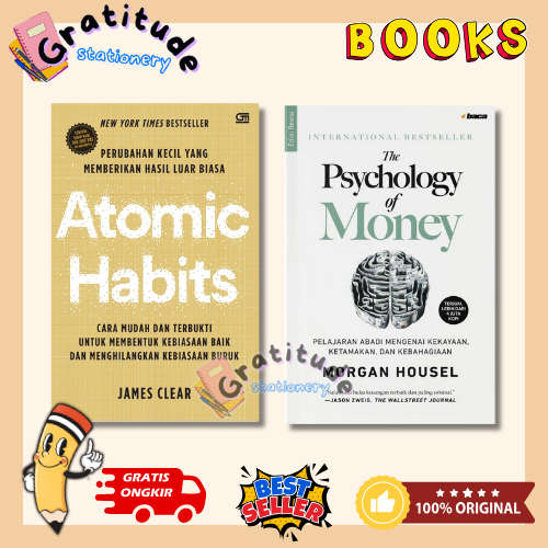 (Original) Bundling Buku : Atomic Habits Gold Edition & Psychology Of Money Indonesia Edisi Revisi
