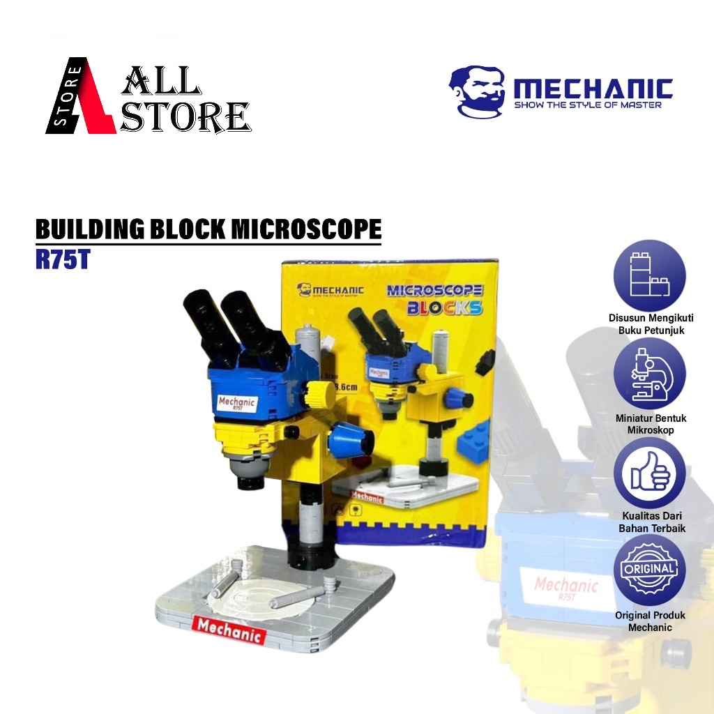 Mechanic R75T Building Block Original - Miniatur Mikroskop - Master Model Builder Mikroskop Lego