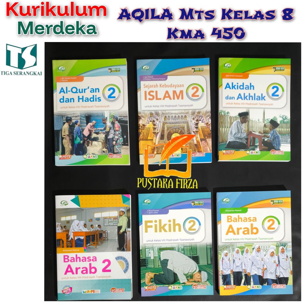 Aqila  Mts kelas 8  Kurikulum Merdeka Kma 450 Akm  Hots .Fikih.Bahasa Arab.Qur'an Hadis.Akidah Akhla