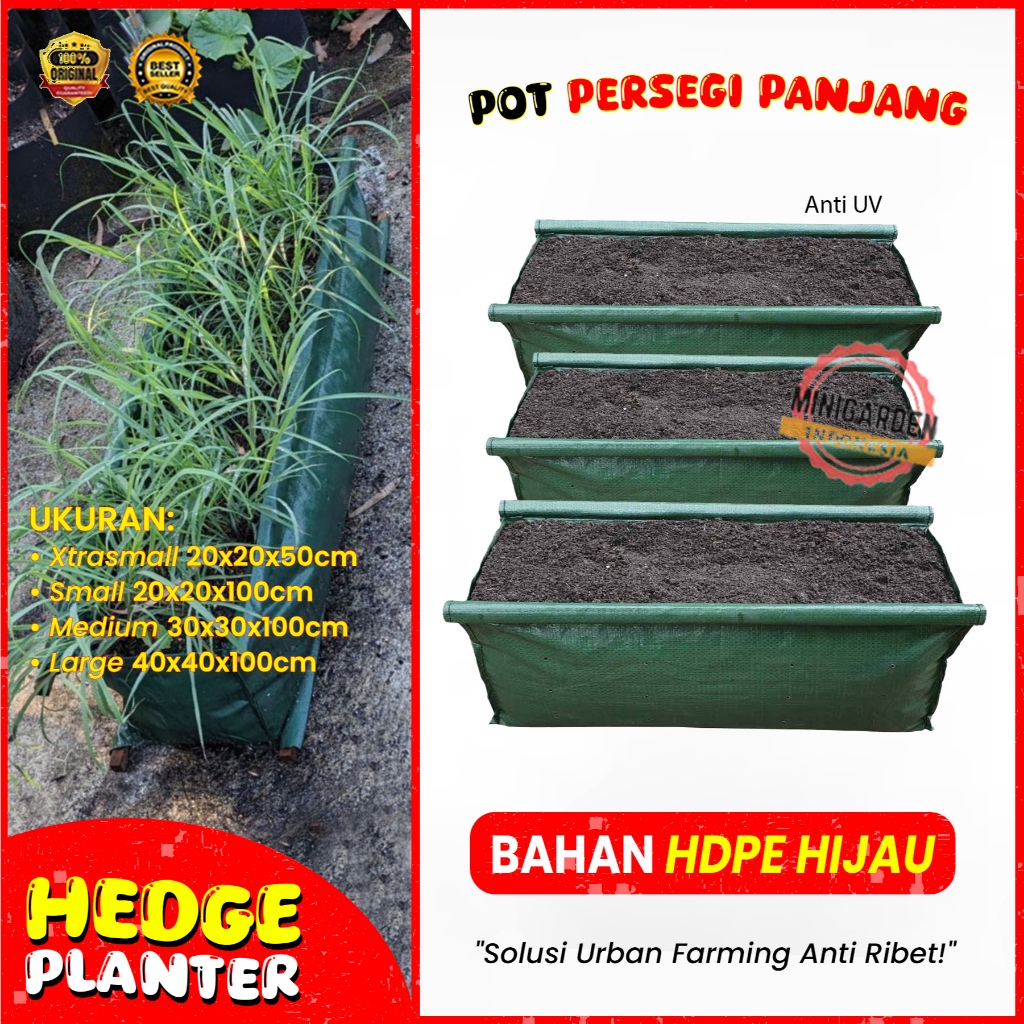 HEDGE PLANTERBAG pot persegi panjang hedge bag planter