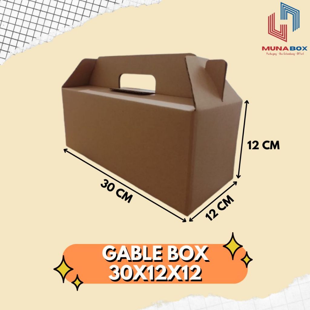 

Kardus Box Jinjing 30x12x12 Gable Box