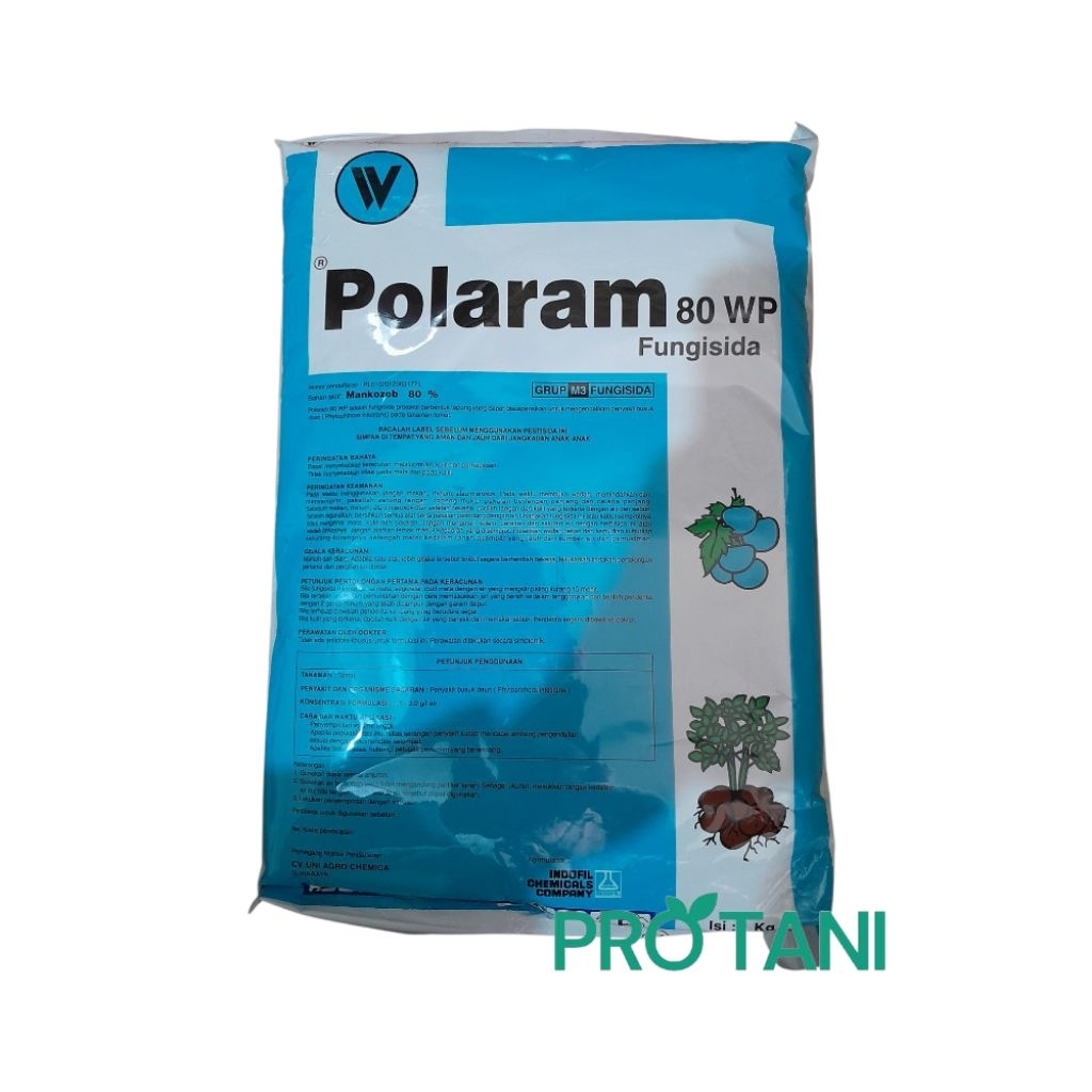 POLARAM BIRU 1KG 80wp Fungisida protektif dengan Mankozeb 80%